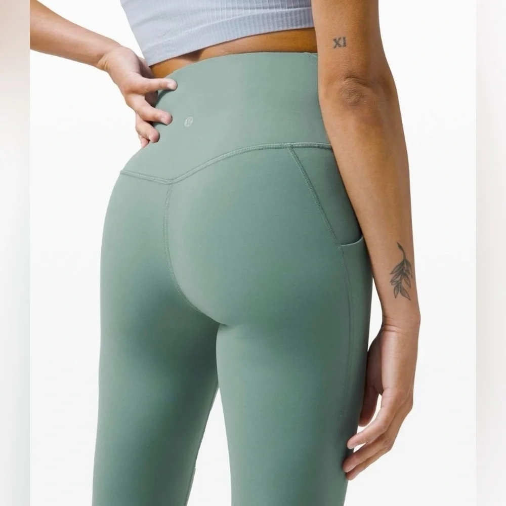 Lululemon Align High Rise Pant Pockets 25” Tidewater Teal Green Size 2  Leggings